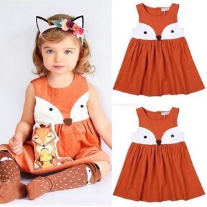 HP Boutique Girl’s Fox Dress • Size 7 Fall Rust NEW Sweet